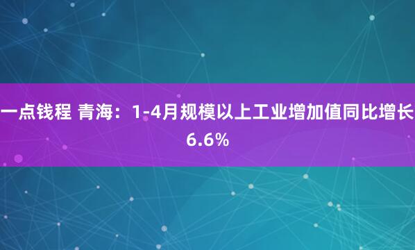 一点钱程 青海：1-4月规模以上工业增加值同比增长6.6%