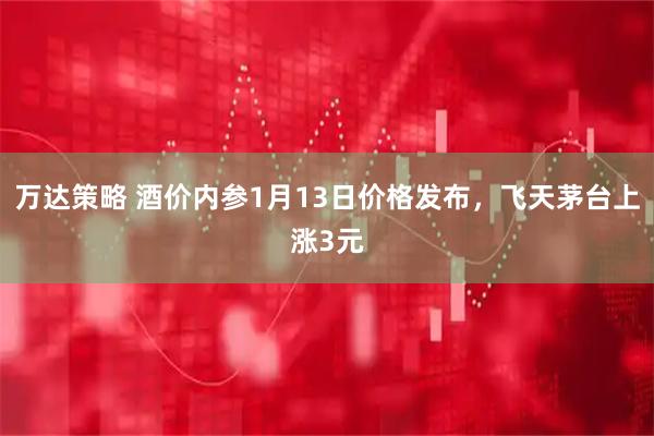 万达策略 酒价内参1月13日价格发布,飞天茅台上涨3元